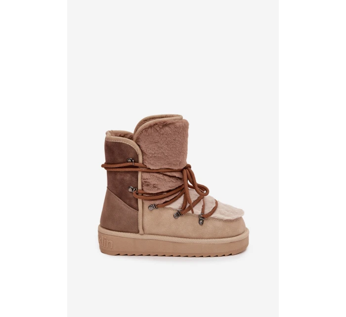 Dámské sněhové boty s kožíškem Béžová model 21803133 - D.Franklin