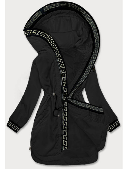 Tenká černá dámská bunda s ozdobnou lemovkou model 18242908 - S'WEST