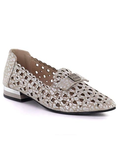 Dámske ažurové kožené poltopánky Vinceza 99205 v sivej farbe