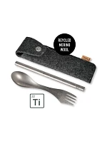 Turistické príbory v puzdre Light My Fire Spork & Straw Kit Titanium
