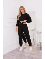 Zateplená súprava s krátkou mikinou čierna