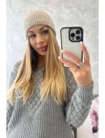 Tenká čepice Oliwia model 18750349 světle béžová - K-Fashion Tenká čepice Oliwia model 18750349 světle béžová - K-Fashion