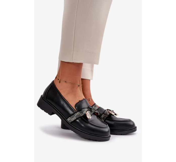 Damskie Mokasyny Z Kokardą S.Barski HY42-331 Czarne