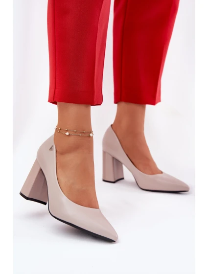 Elegantní Lodičky Na Podpatku model 21692781 Šedé - VINCEZA