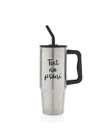 TEXT NA ŽIADOSŤ - strieborný cestovný termohrnček 900 ml