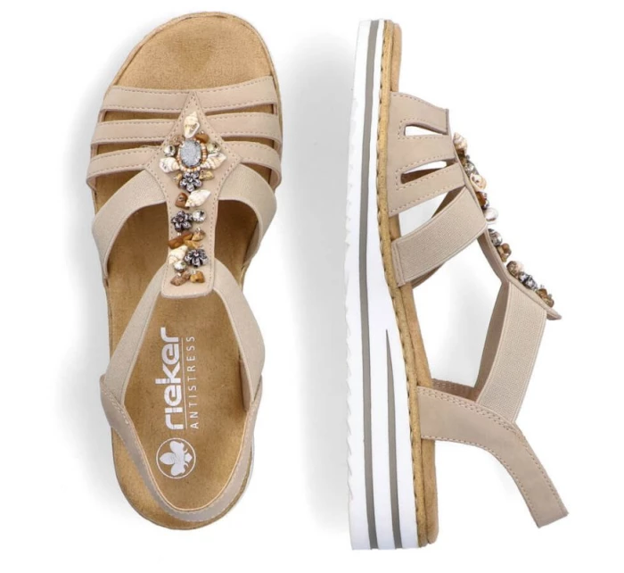 Pohodlné sandále Rieker W RKR680 beige