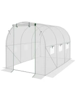 SKLENÍK ZÁHRADNÝ TUNEL 200X300X200CM PE KONŠTRUKCIA BIELA OCEĽ