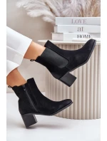 Ocieplane Botki Damskie Na Słupku Czarne Radeya Ocieplane Botki Damskie Na Słupku Czarne Radeya