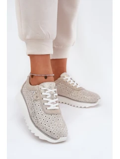 Semišové tenisky na platformě zlaté model 21691061 - S.Barski