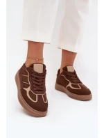 Niskie Sneakersy Damskie Brązowe Brenelle Niskie Sneakersy Damskie Brązowe Brenelle