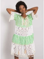 Šaty DHJ SK 13567.41P biela zelená Šaty DHJ SK 13567.41P biela zelená