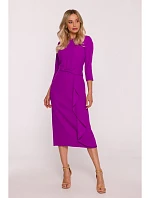 S425 Šaty s volánom - levanduľové