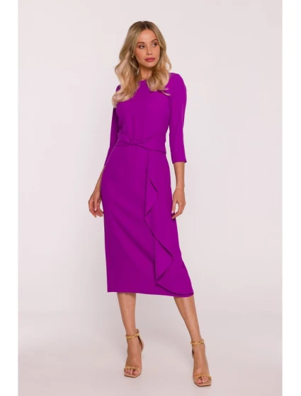 S425 Šaty s volánom - levanduľové