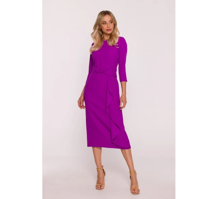 S425 Šaty s volánom - levanduľové