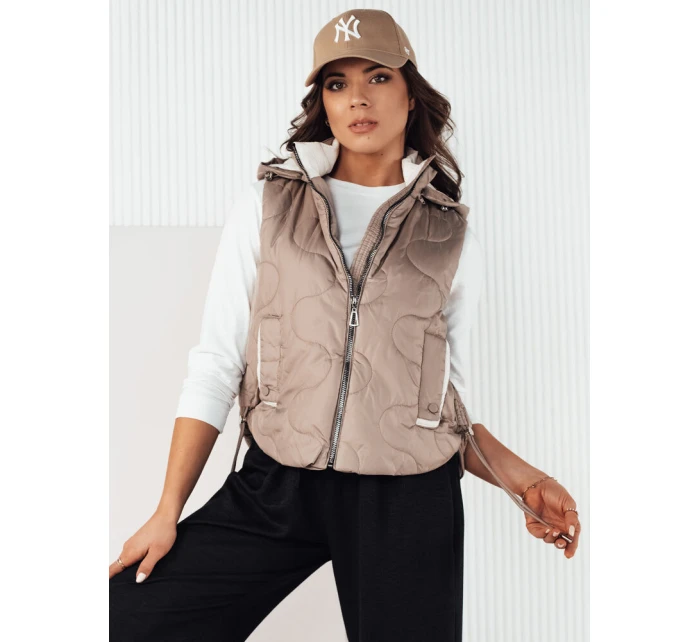 Dámská prošívaná vesta béžová Dstreet model 21974276 - FashionStreet