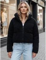 Dámská zimní krátká bunda z alpaky černá Dstreet model 21995536 - FashionStreet