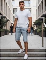 pánske džínsové šortky s lemom modré FashionStreet SX2615 pánske džínsové šortky s lemom modré FashionStreet SX2615