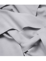 Sivý minimalistický dámsky kabát 1 (747ART)