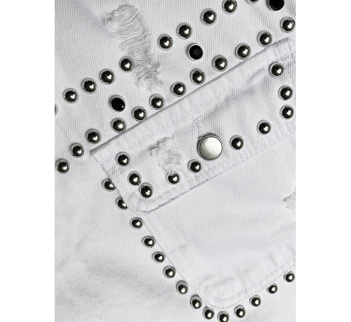 Biela dámska džínsová oversize bunda (M6959)
