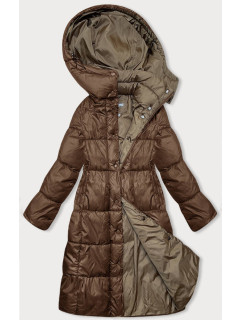 Dlhá hnedá dámska zimná bunda (YP-22073-80)