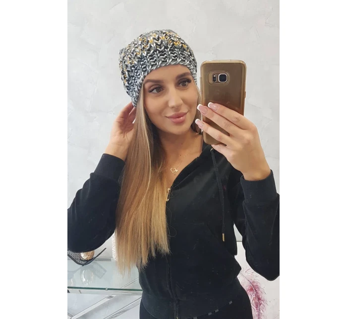 Dámska čiapka s brmbolcom Maria K335 tmavo šedá Dámska čiapka s brmbolcom Maria K335 tmavo šedá