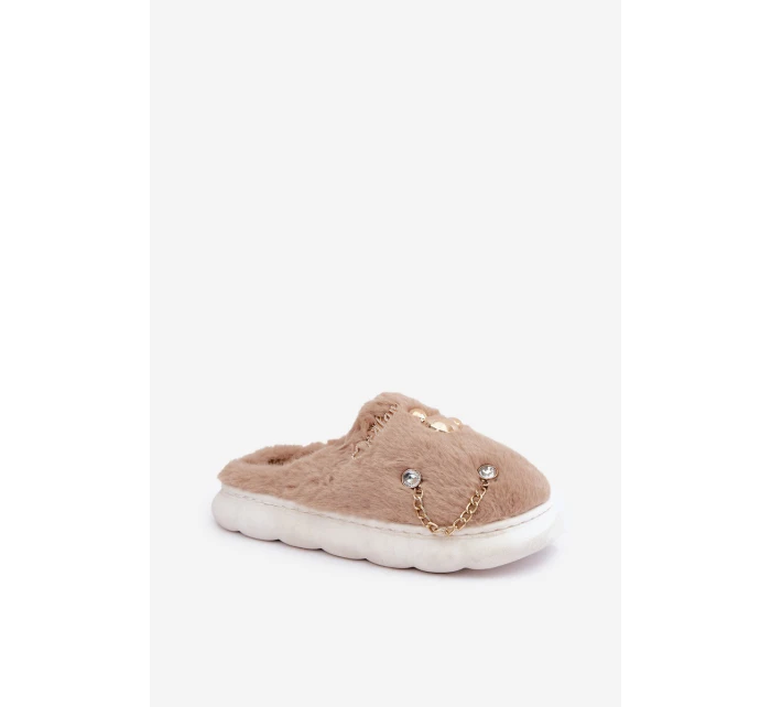 Kožené Pantofle S Tmavě Béžové model 21680853 - Boto Kožené Pantofle S Tmavě Béžové model 21680853 - Boto