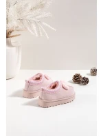 Dětské sněhule s výšivkou a mašlí Růžové model 21762666 - Boto Dětské sněhule s výšivkou a mašlí Růžové model 21762666 - Boto