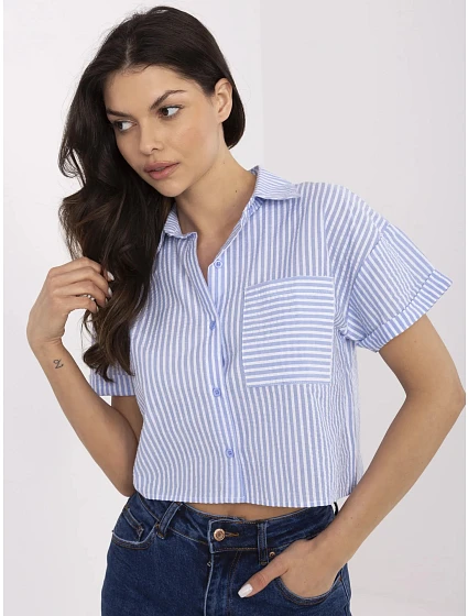 Košeľa NM KS KA 01148.50P bielo-modrá