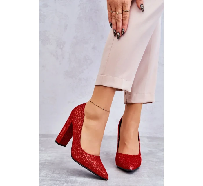 Lesklé lodičky Na červeném Podpatku Elmira Lesklé lodičky Na červeném Podpatku Elmira