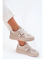 Dámske kožené tenisky na platforme Daniel Lopez Just Dare - béžové Dámske kožené tenisky na platforme Daniel Lopez Just Dare - béžové