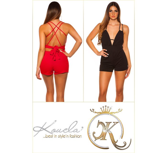 Sexy KouCla straps playsuit with bow
