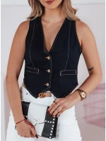 Dámská krátká džínová vesta tmavě modrá Dstreet model 21983588 - FashionStreet