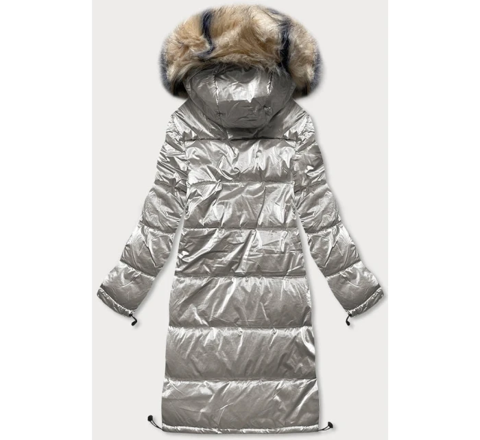 Dámska lesklá strieborná zimná bunda (m1590-3ams)