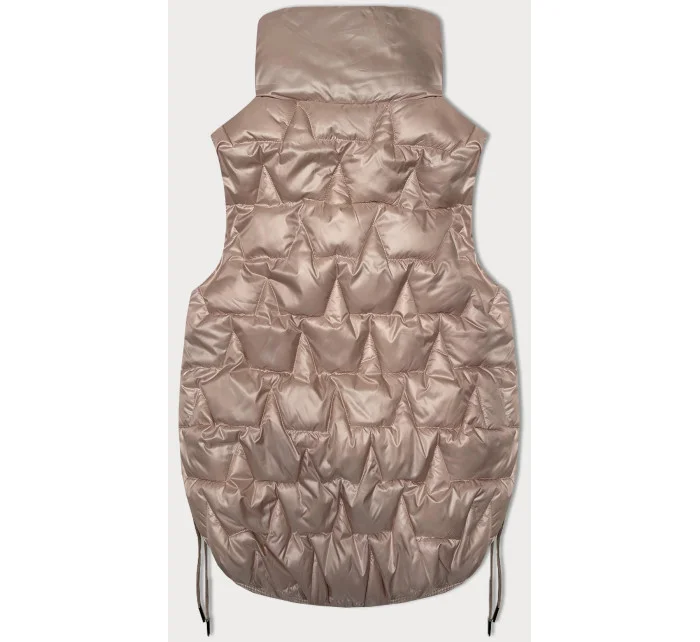 růžová krátká dámská vesta se stahovacími boky model 20867425 - S'WEST