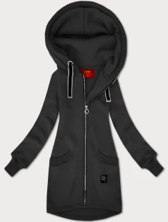 Dámska mikina v grafitovej farbe so svetrovými vložkami LHD (AMG-172A)