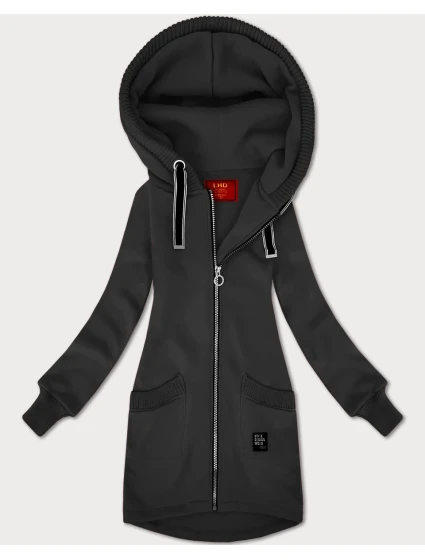 Dámska mikina v grafitovej farbe so svetrovými vložkami LHD (AMG-172A)