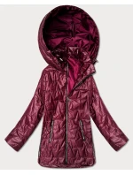 Goodlookin burgundská tenká bunda s kapucňou Plus Size (B8576-27)