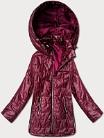 Goodlookin burgundská tenká bunda s kapucňou Plus Size (B8576-27)