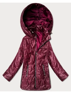 Goodlookin burgundská tenká bunda s kapucňou Plus Size (B8576-27)