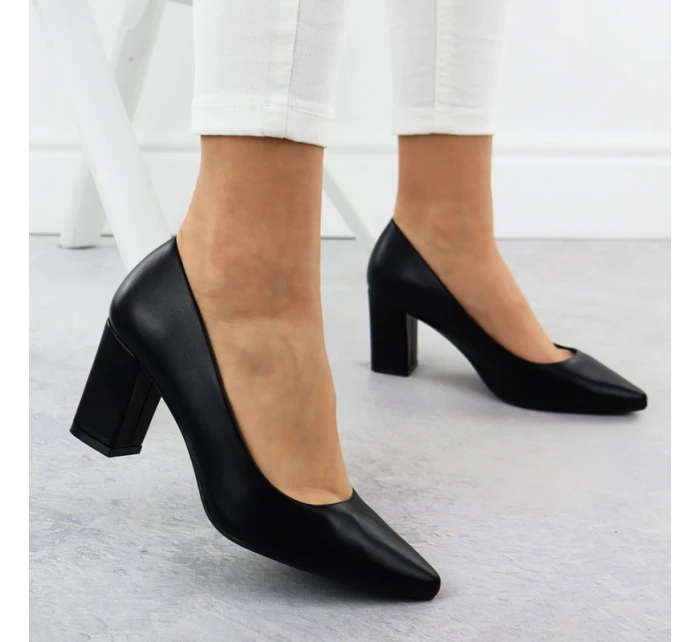 Dámske čierne lodičky Sergio Leone na ihlovom podpätku PB414 Dámske čierne lodičky Sergio Leone na ihlovom podpätku PB414