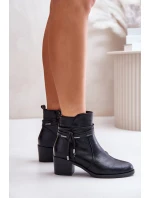 Dámské boty na podpatku z podšívkou černé model 21672432 - Boto
