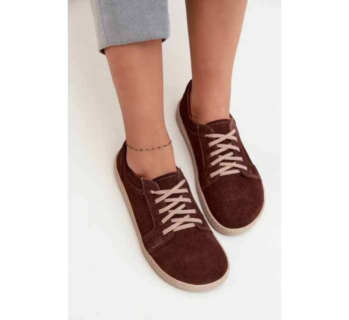 model 21712724 typu barefoot z přírodního semiše 314 čokoládové - Zazoo