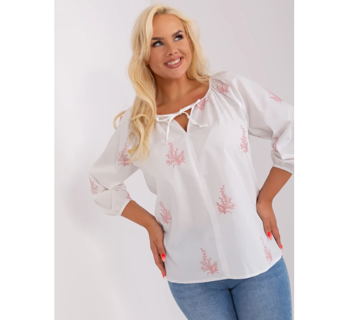 Bluzka LK BZ  biało różowy model 18837792 - FPrice