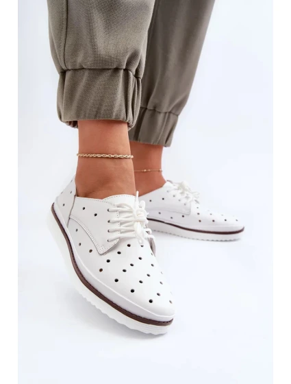 Dámske kožené topánky, biele S.Barski Dámske kožené topánky, biele S.Barski