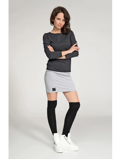 Dámske voľnočasové krátke šaty šedo-čierne - Čierna - Numinou