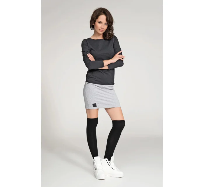 Dámske voľnočasové krátke šaty šedo-čierne - Čierna - Numinou