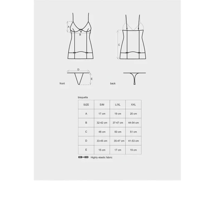 Košieľka Bisquella chemise XXL - Obsessive