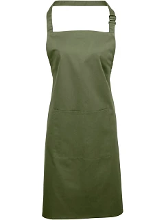 Premier PR 154 Zástěra s laclem a kapsou na břiše "Colours" 39.0154 olive