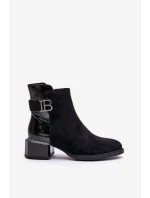 Eleganckie Botki Na Obcasie Ocieplane MR880-040 Czarne