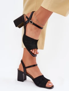 Dámské Sandály Na Podpatku Černé model 21702384 - Boto